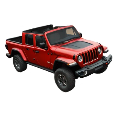 Red Jeep Gladiator no doors  sticker