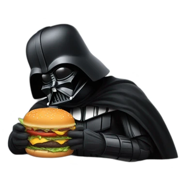 Dark Vador eat a burger sticker