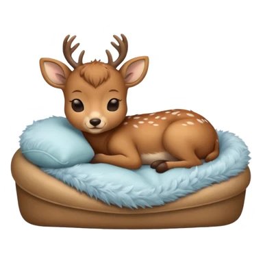 Baby Deer Sleeping in Bed sticker