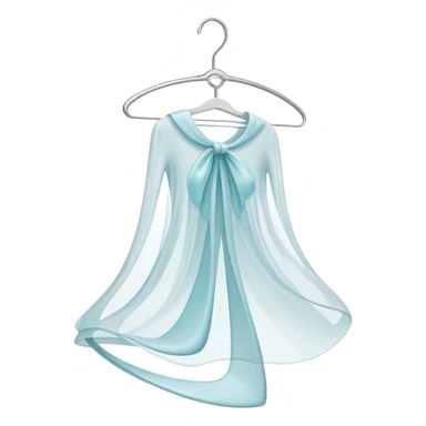 Abstract swirling energy forming clothing hanger with subtle style elements flowing around it, ethereal wardrobe definition symbol sticker