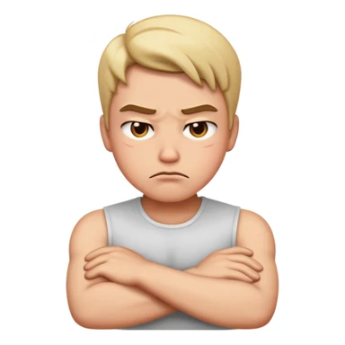 sad arms crossed pouting emoji  sticker