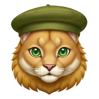 Cougar wearing a beret  sticker