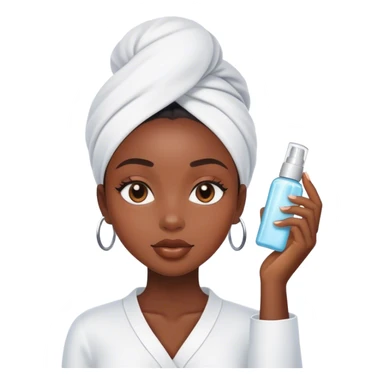 black girl doing skincare sticker