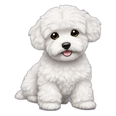 white maltipoo with dark blue slipper sticker