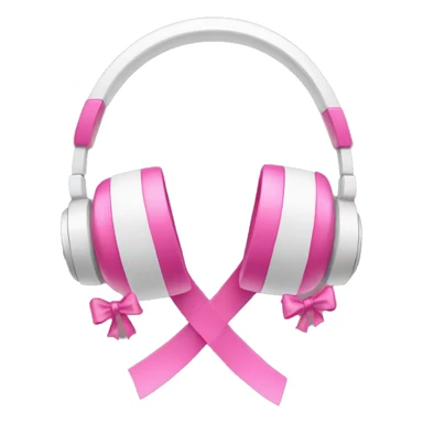 Headphones with pink bows  sticker