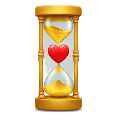 yellow hourglass shaped blob emoji with red hearts for eyes sticker