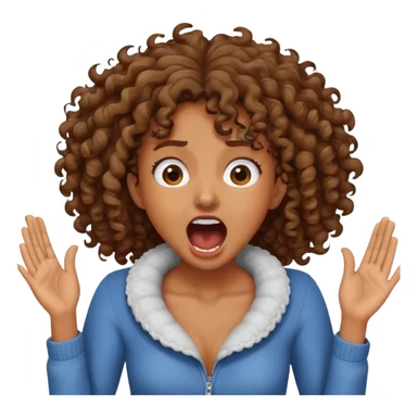 Brown curly Girl grabing her NECK screaming  sticker