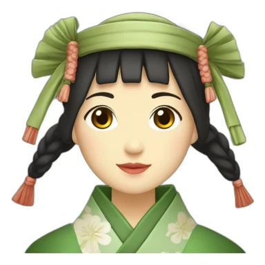 scarf-girl-in-the-heian-era-with-a-hat sticker
