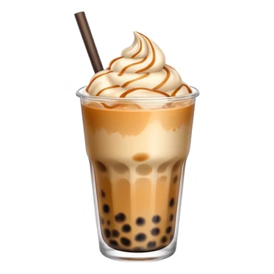 boba milk tea with ice cream sticker