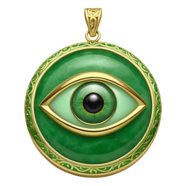 Eye shaped green locket  sticker
