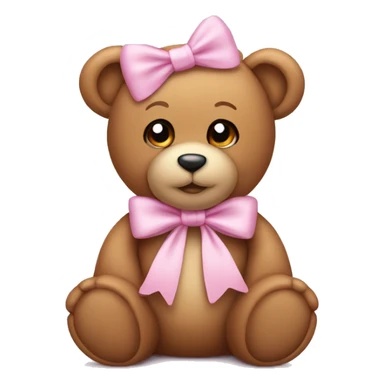 Teddy Bear wearing a baby pink bow around his neck  sticker