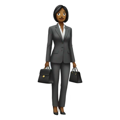 Business women in a pant suit carrying a Hermes bag sticker