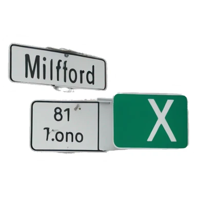 a street sign that says “milford” sticker