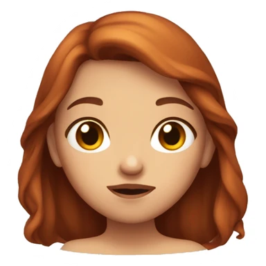 fair Girl with reddish brown hair pouting, basically making a face to blow a candle. sticker