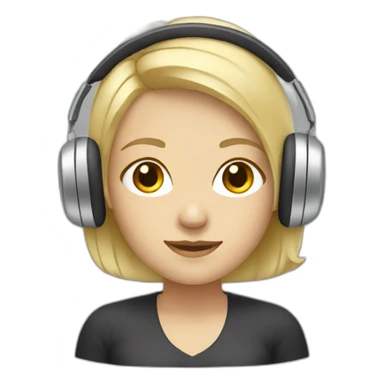 blonde women with headphones for live support sticker