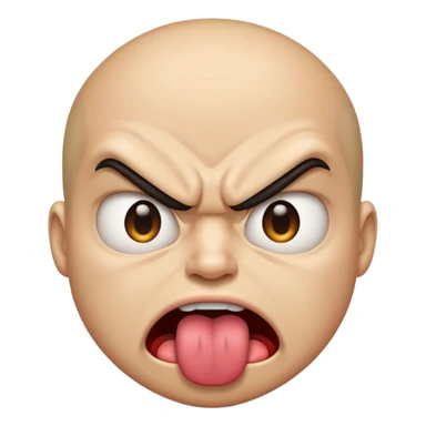 angry face with tongue out sticker