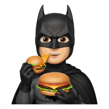Batman eating a burger sticker