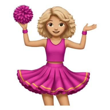 turtle girl dancing with skirt holding   pompom sticker