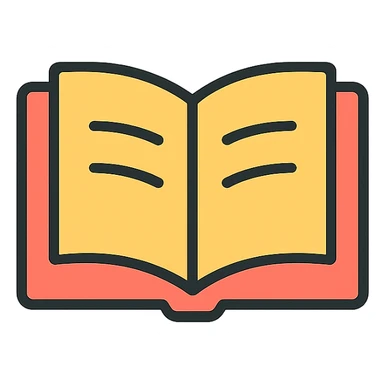 libro abierto, icono lineal colorido, estilo icono lineal con contornos negros sticker