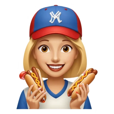 Female eating 3 hotdogs sticker