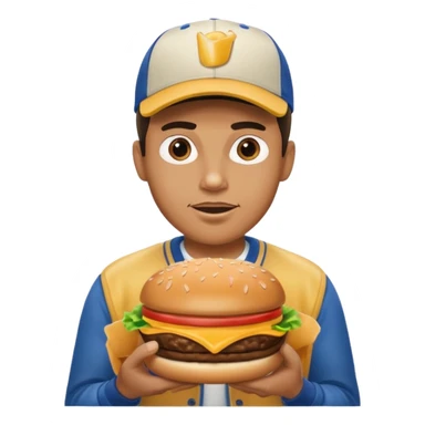 Man stealing a cheeseburger  sticker
