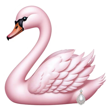 Baby Pink swan with pearls and diamonds  sticker