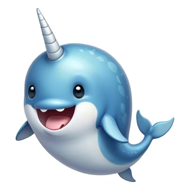 Cinematic Comical Narwhal Portrait Emoji, Head tilted dramatically with an exaggeratedly shocked expression, featuring a streamlined body with a prominently spiraled tusk and wide, comically expressive eyes brimming with disbelief, Simplified yet hilariously expressive features, highly detailed, glowing with a slightly sassy glow, high shine, dramatic yet playful, stylized with an air of quirky oceanic attitude, bright and endearing, soft glowing outline, capturing the essence of a meme-worthy narwhal that appears ready to side-eye its way into internet fame instantly! sticker