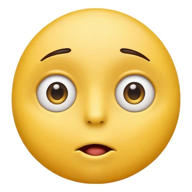 Create a royalty free "thinking" emoji with the mouth pulled up to the left and the eyes looking up to the right sticker