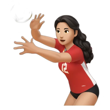 Vargas in red jersey when she is shooting to the volleyball ball sticker
