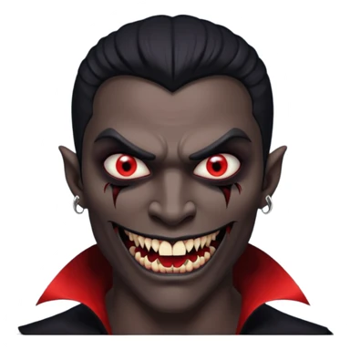 half man half vamp mirrored black sticker