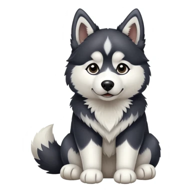 Black and white husky sitting sticker