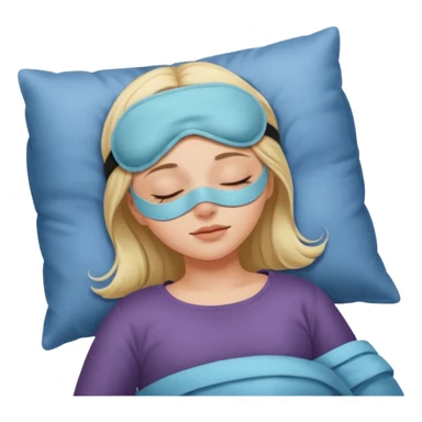 girl sleeping with a sleep mask sticker