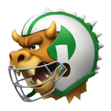 Bowser wearing a football helmet  sticker