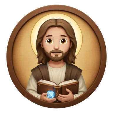 Jesus with bible circle avatar sticker