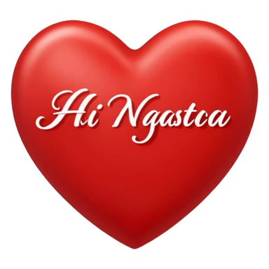 red heart that in the middle writes Hi Nastjaa sticker