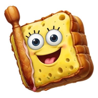 SpongeBob eating a turkey leg sticker