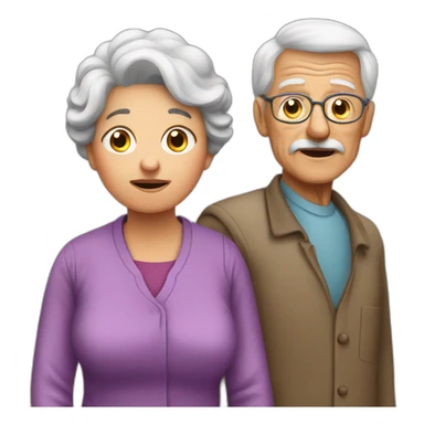Granny with grandfather confused sticker