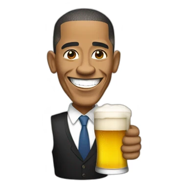 Barack Obama with a beer sticker