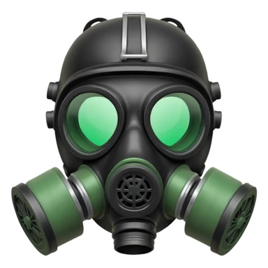 A gas mask. Cartoon style. The green filters.  sticker