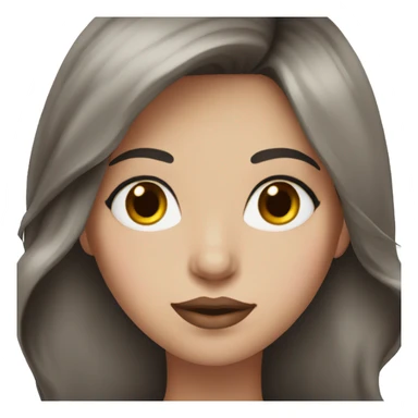 White brunette with brown eyes and pink lips sticker