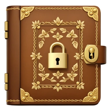 vintage embroidered journal with lock sticker