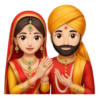 Two hands in a engagement..One hand of groom and one hand of bride. Bride hand - red/yellow saree. groom- light orange punjabi (oonly hands will be visible in the image). Groom's hand is holding a ring and bride's hand will be wearing the ring sticker