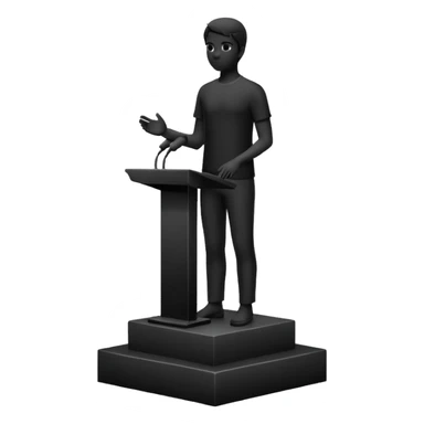 silhouette standing on top of a podium sticker