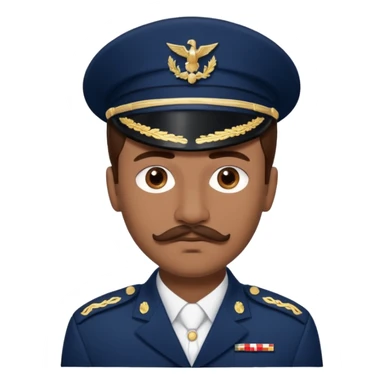 A Young man with brown hair laid back, with mustache and no beard, with pretty brown eyes, thin lips, wearing navy blue army uniform, looking like Leonidas from “Wounded love” Turkish series sticker