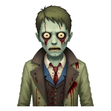 parisian zombie man sticker