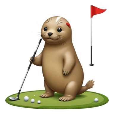 Seal golfing sticker