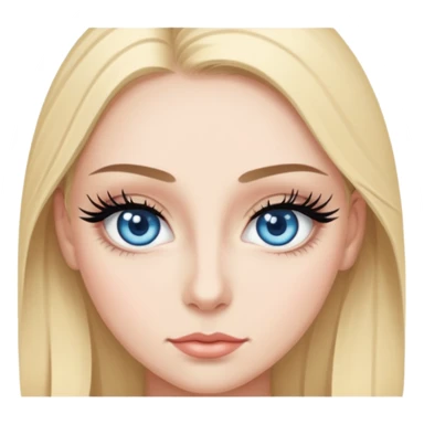 Ojo de color azul con pestañas y eyeliner sticker