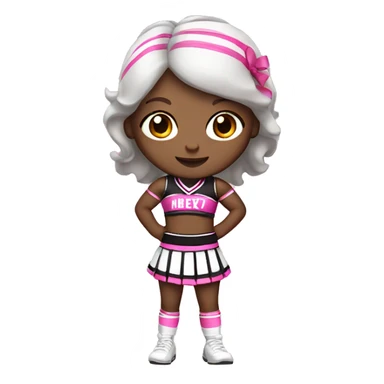 Cheerleader in black and pink kit white skin and brown hair full body   sticker