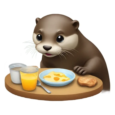 Otter having breakfast  sticker