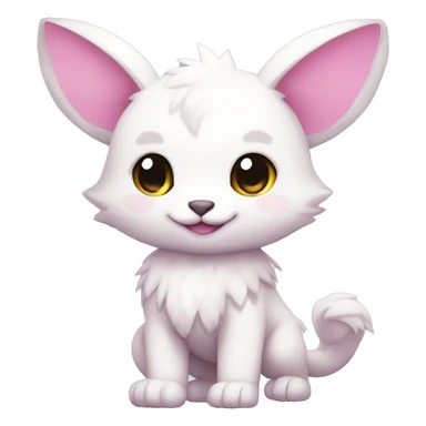 Cute cool white pink animal hybrid Fakemon full body sticker